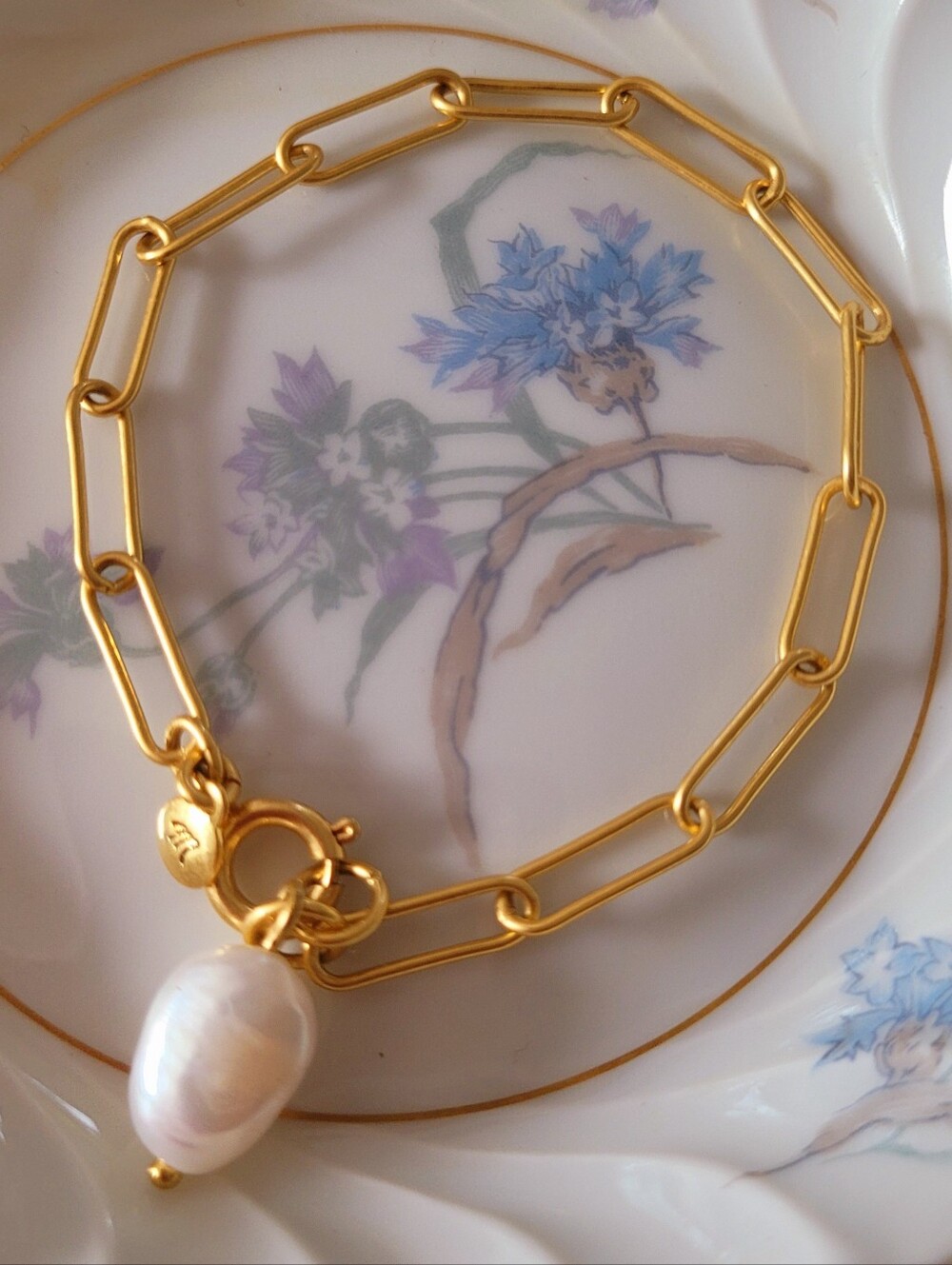 Genuine Pearl Modern Link Bracelet